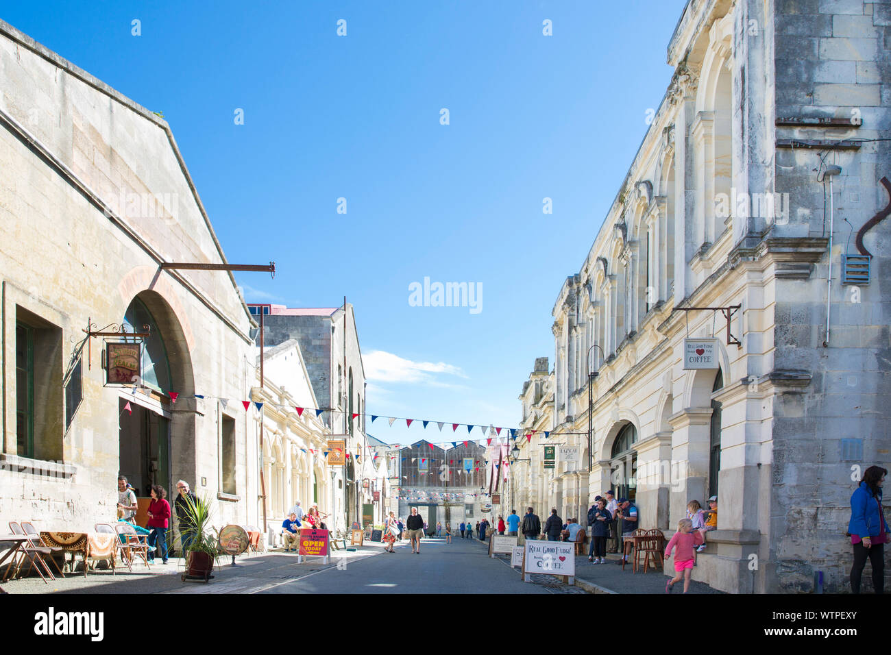 Vues autour du Steampunk rues de la ville côtière de Oamaru, North Otago, Nouvelle-Zélande. Banque D'Images