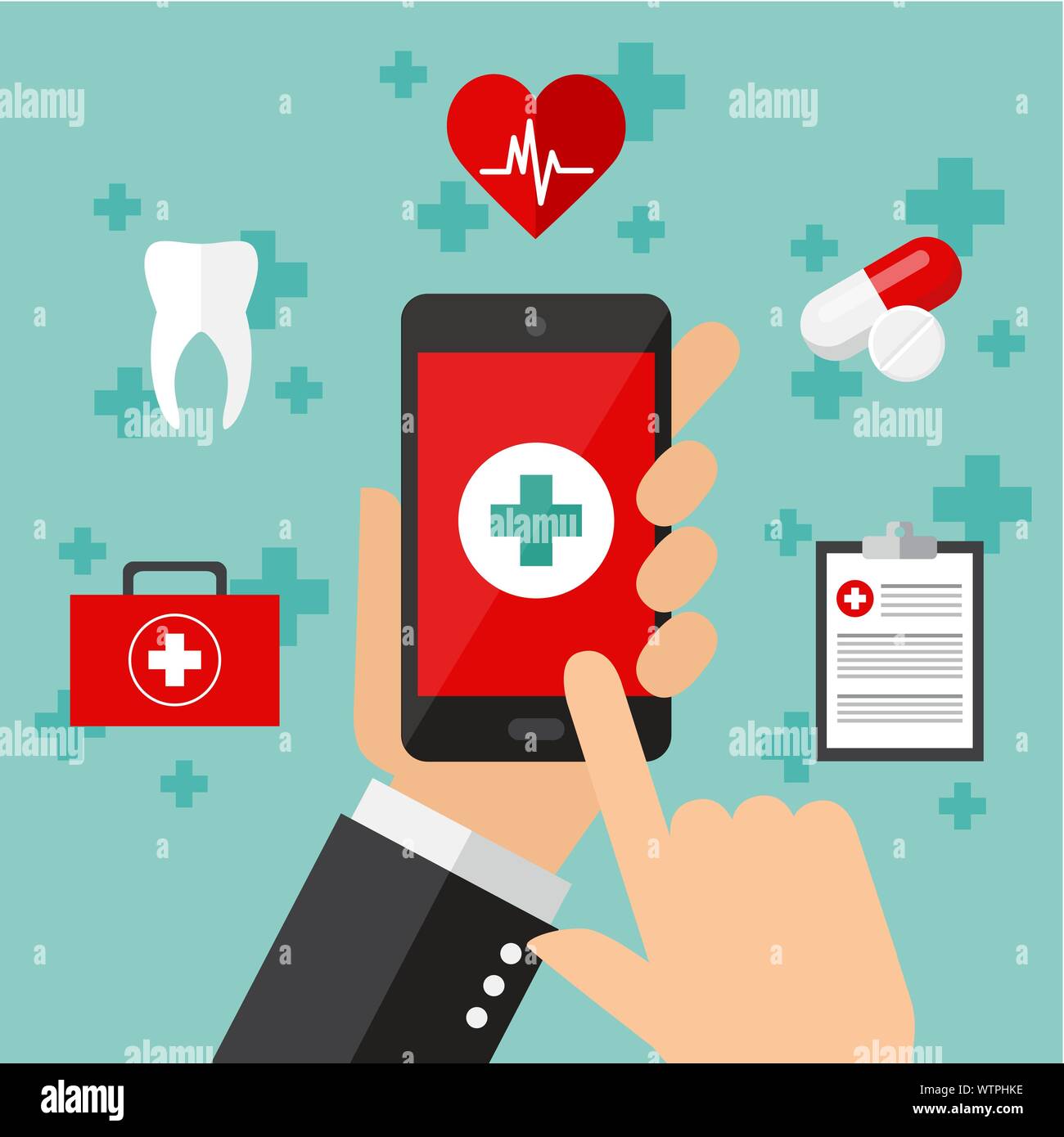 Service médical Mobile concept. Vector illustration Illustration de Vecteur