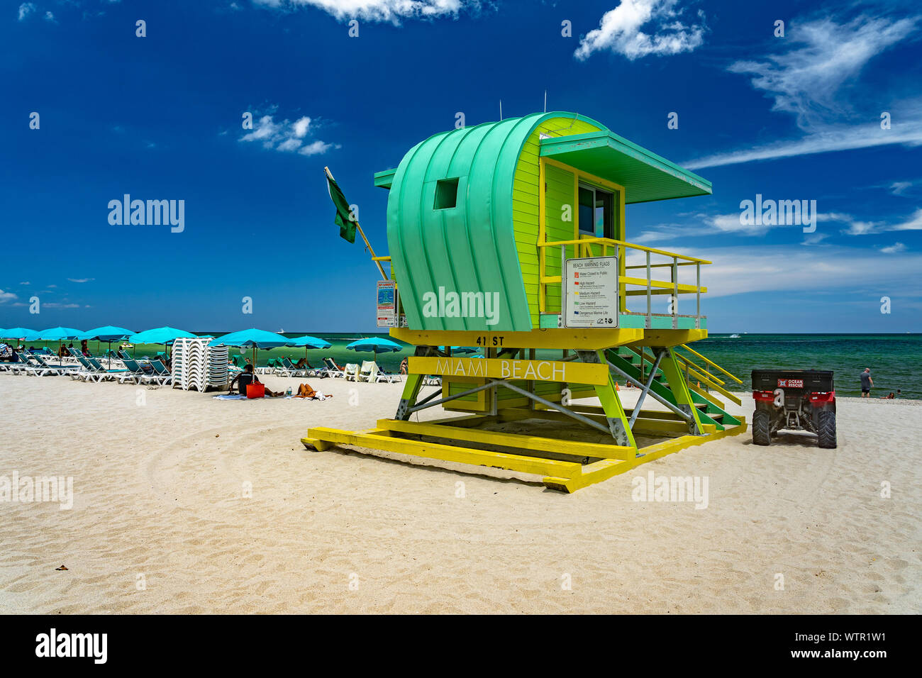 Miami Beach, Floride, USA - Lifeguard plage du fort Banque D'Images