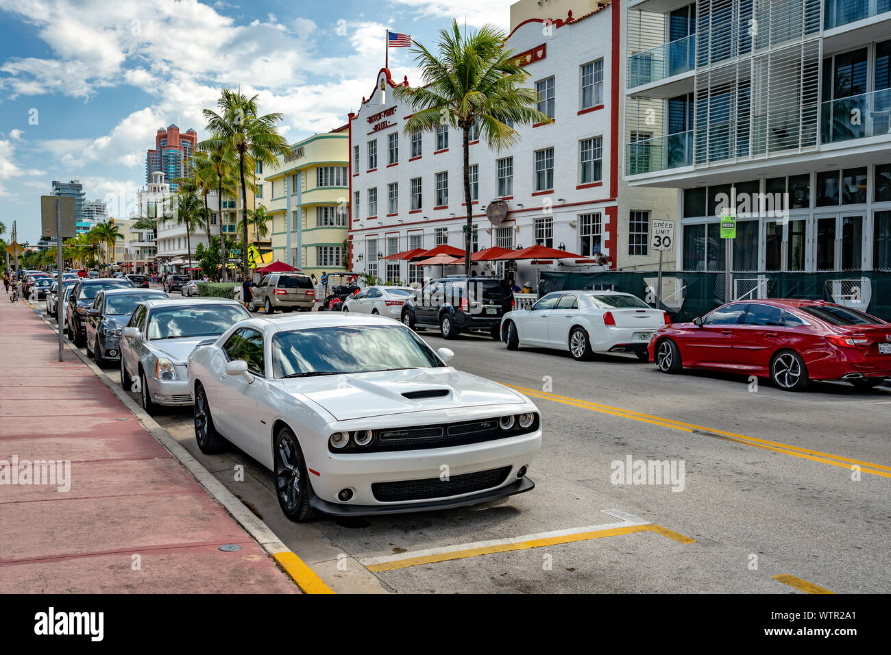 Miami Beach, Floride, USA - rues de South Beach precinct Banque D'Images