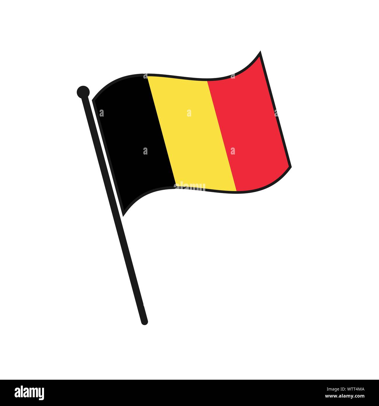 L'icône de drapeau Belgique simple isolé sur fond blanc Illustration de Vecteur