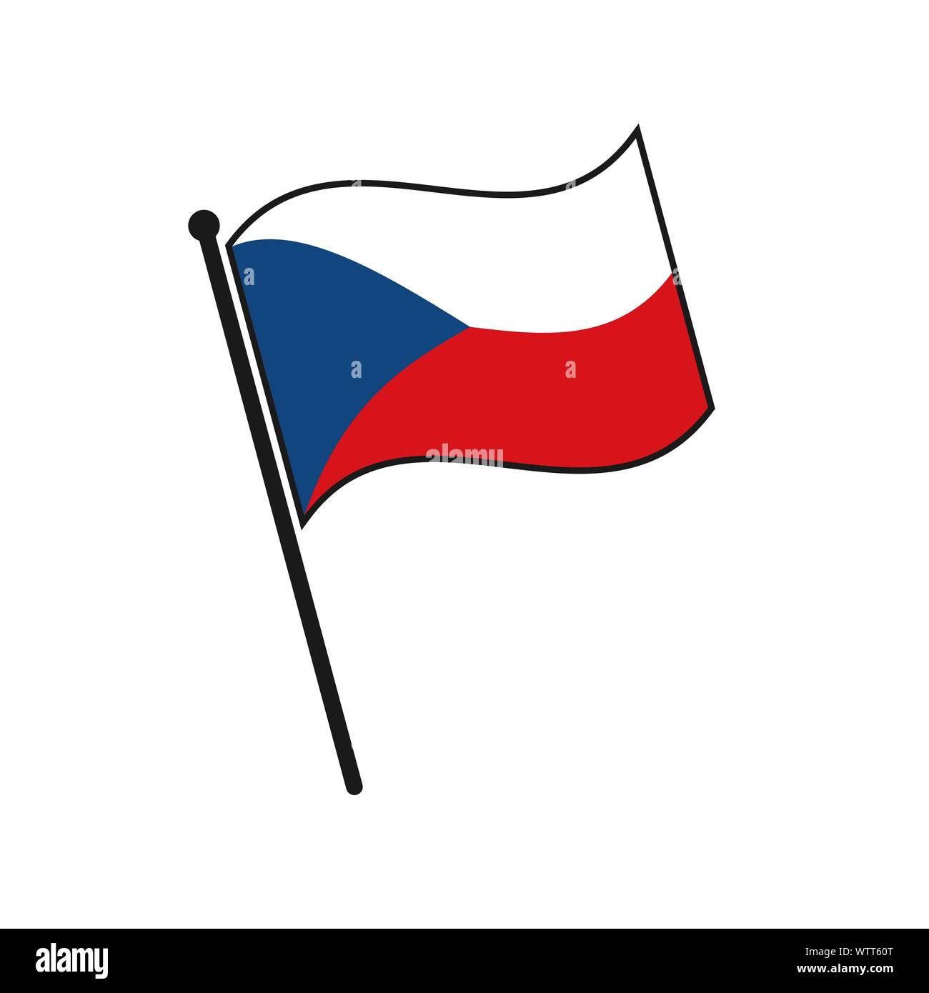 L'icône de la République tchèque drapeau simple isolé sur fond blanc Illustration de Vecteur