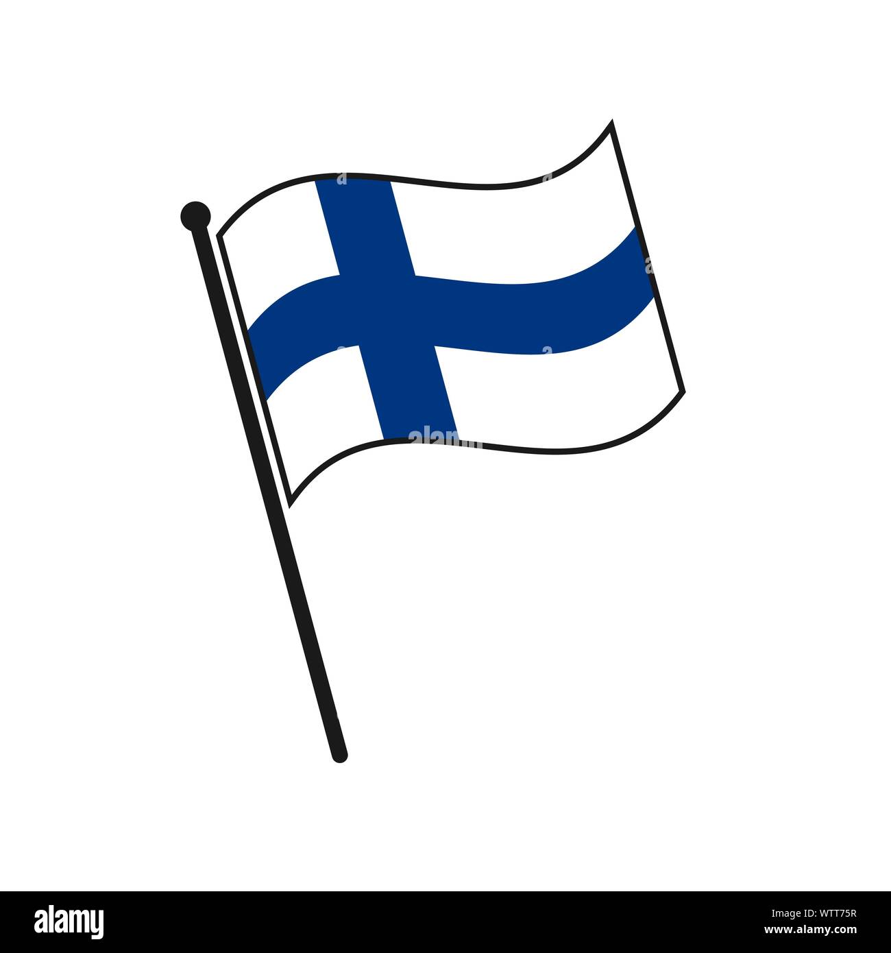 L'icône de drapeau Finlande simple isolé sur fond blanc Illustration de Vecteur