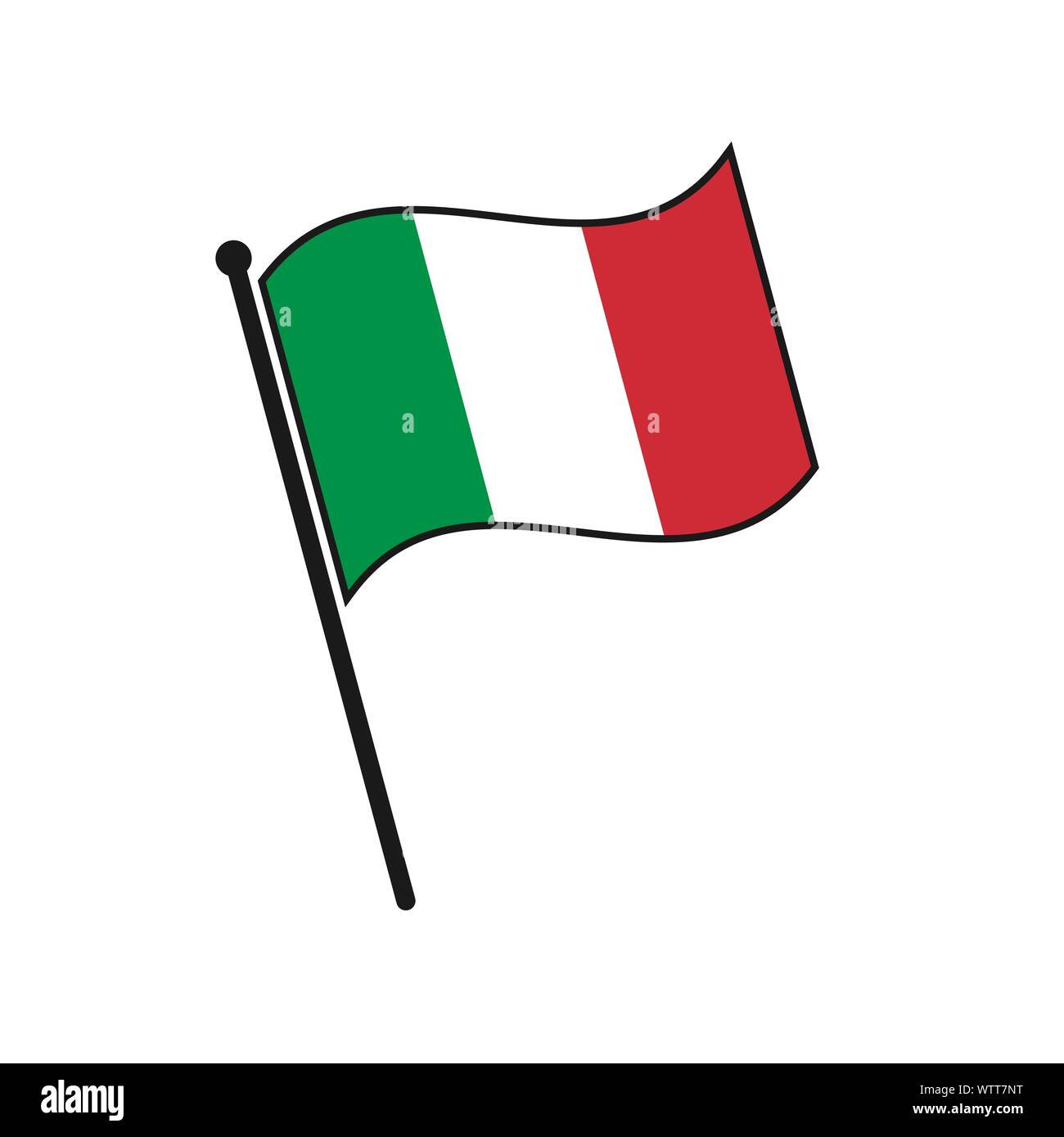 L'icône de l'Italie drapeau simple isolé sur fond blanc Illustration de Vecteur