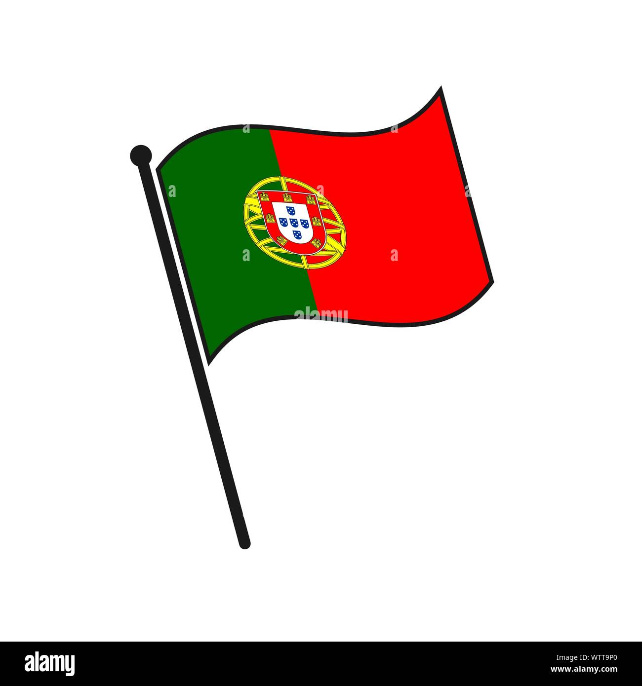 L'icône de drapeau Portugal simple isolé sur fond blanc Illustration de Vecteur