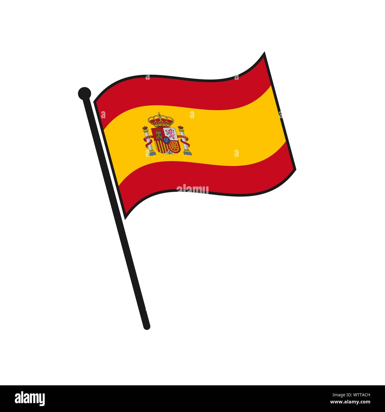 L'icône de drapeau espagne simple isolé sur fond blanc Illustration de Vecteur