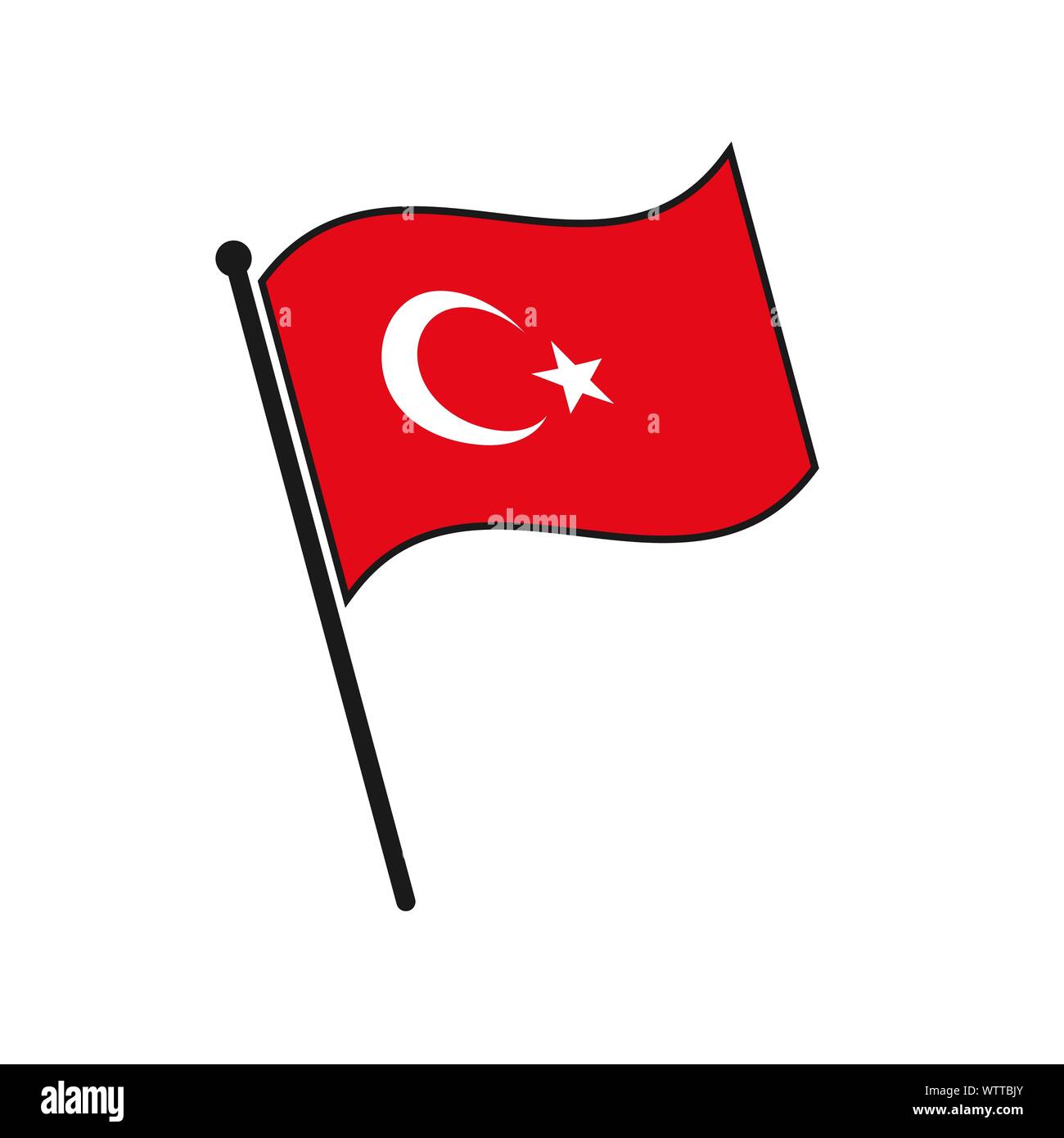 L'icône de la Turquie drapeau simple isolé sur fond blanc Illustration de Vecteur