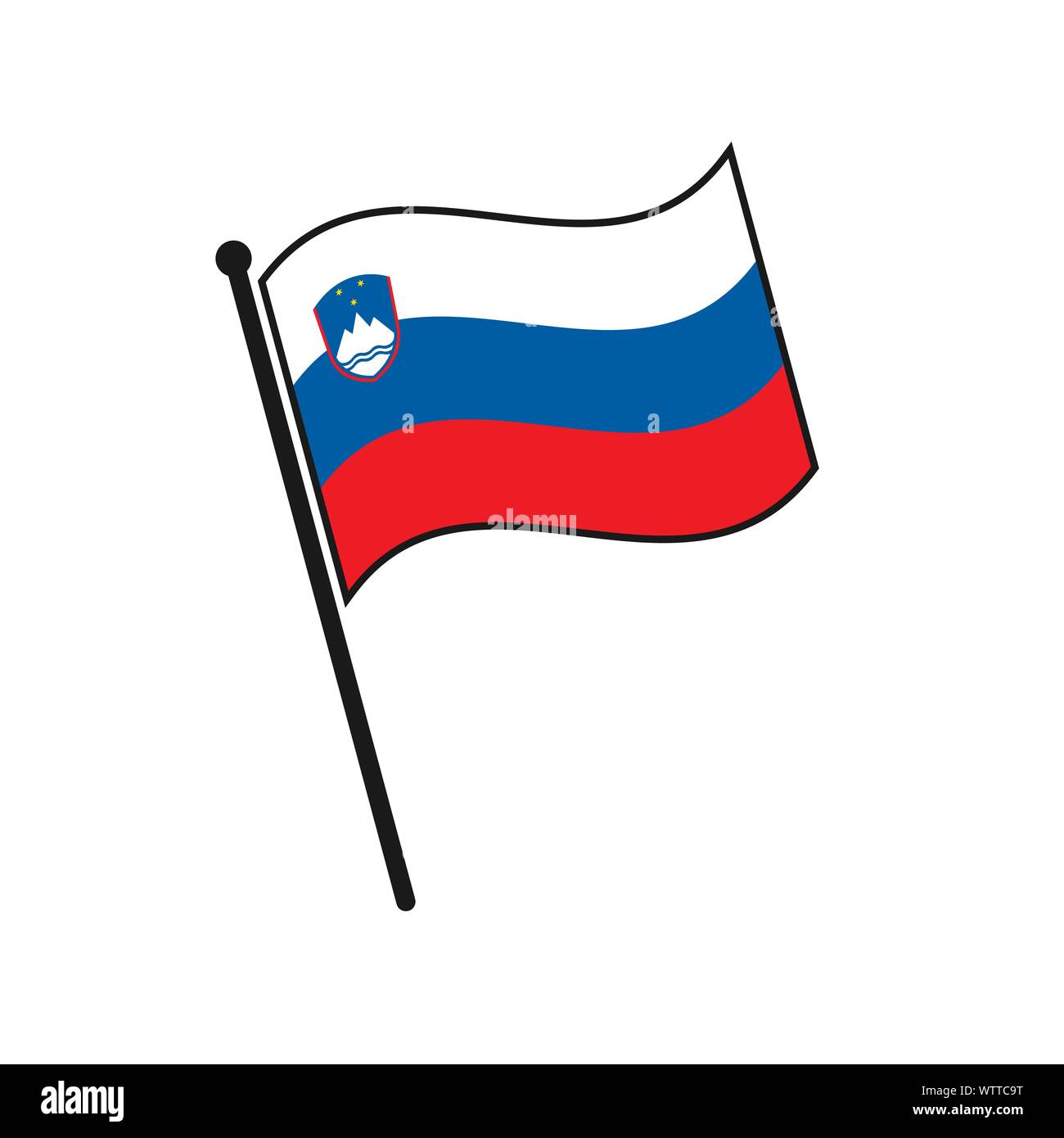 L'icône de la Slovénie drapeau simple isolé sur fond blanc Illustration de Vecteur