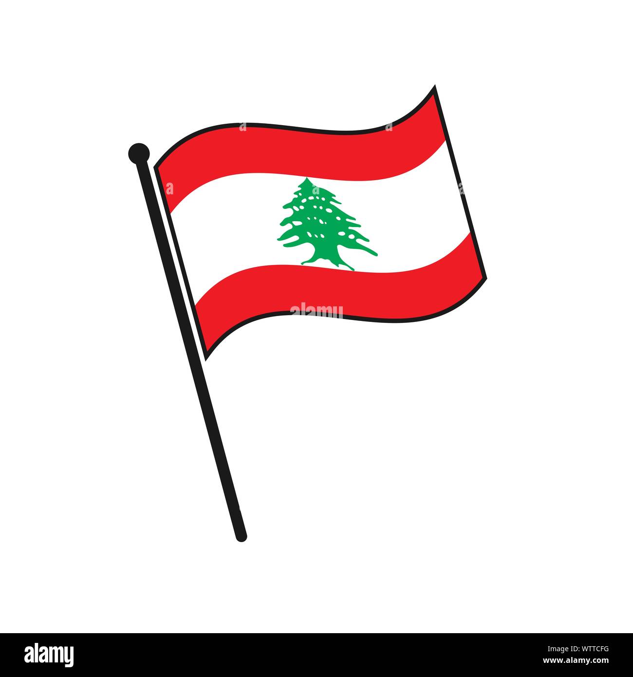 Symbole sur le drapeau du liban Banque d'images vectorielles - Alamy