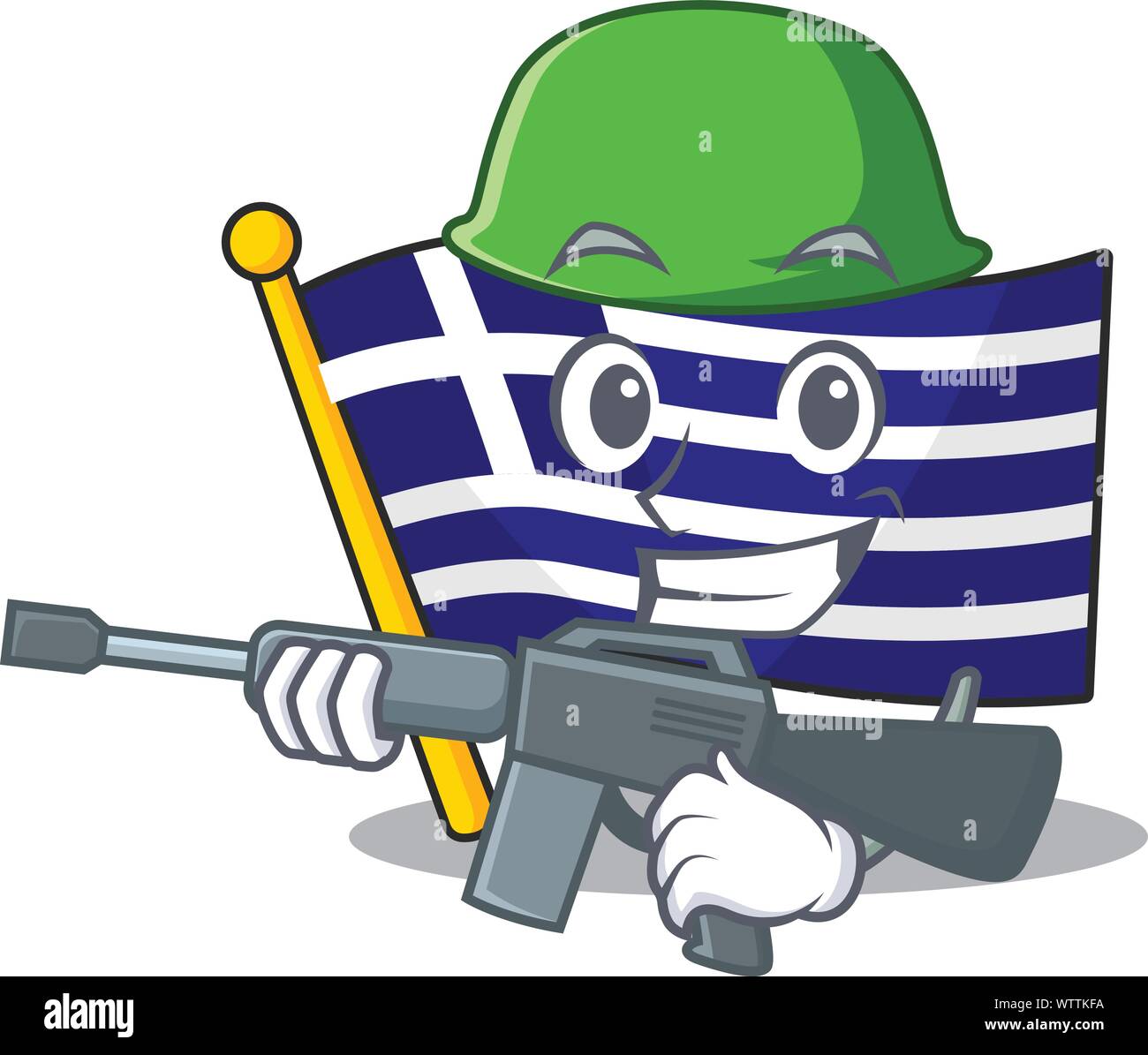 Drapeau de l'Armée de Grèce isolé dans le caractère Illustration de Vecteur