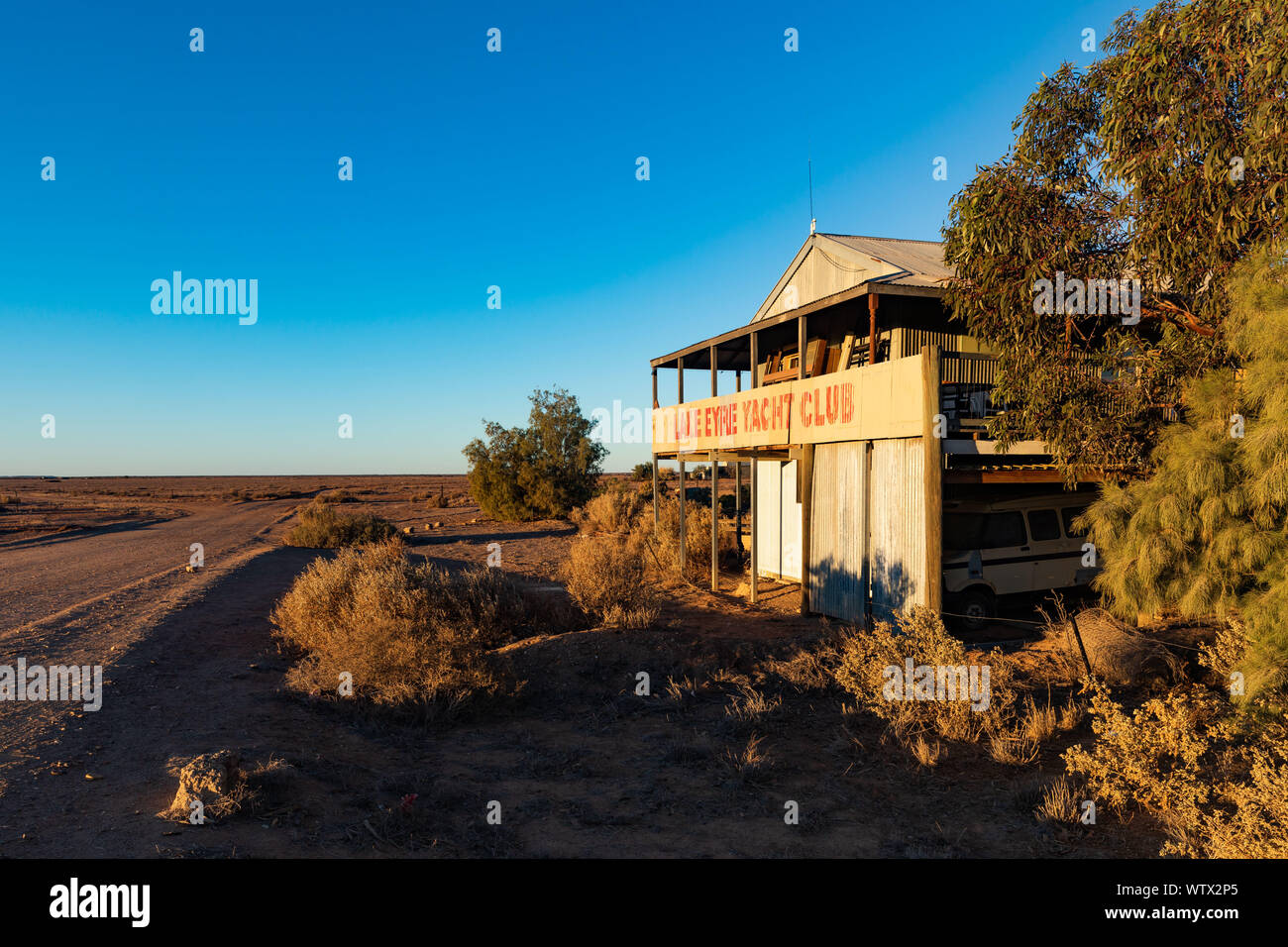 Yacht Club lac Eyre dans l'outback australien, Maree, Australie du Sud Banque D'Images