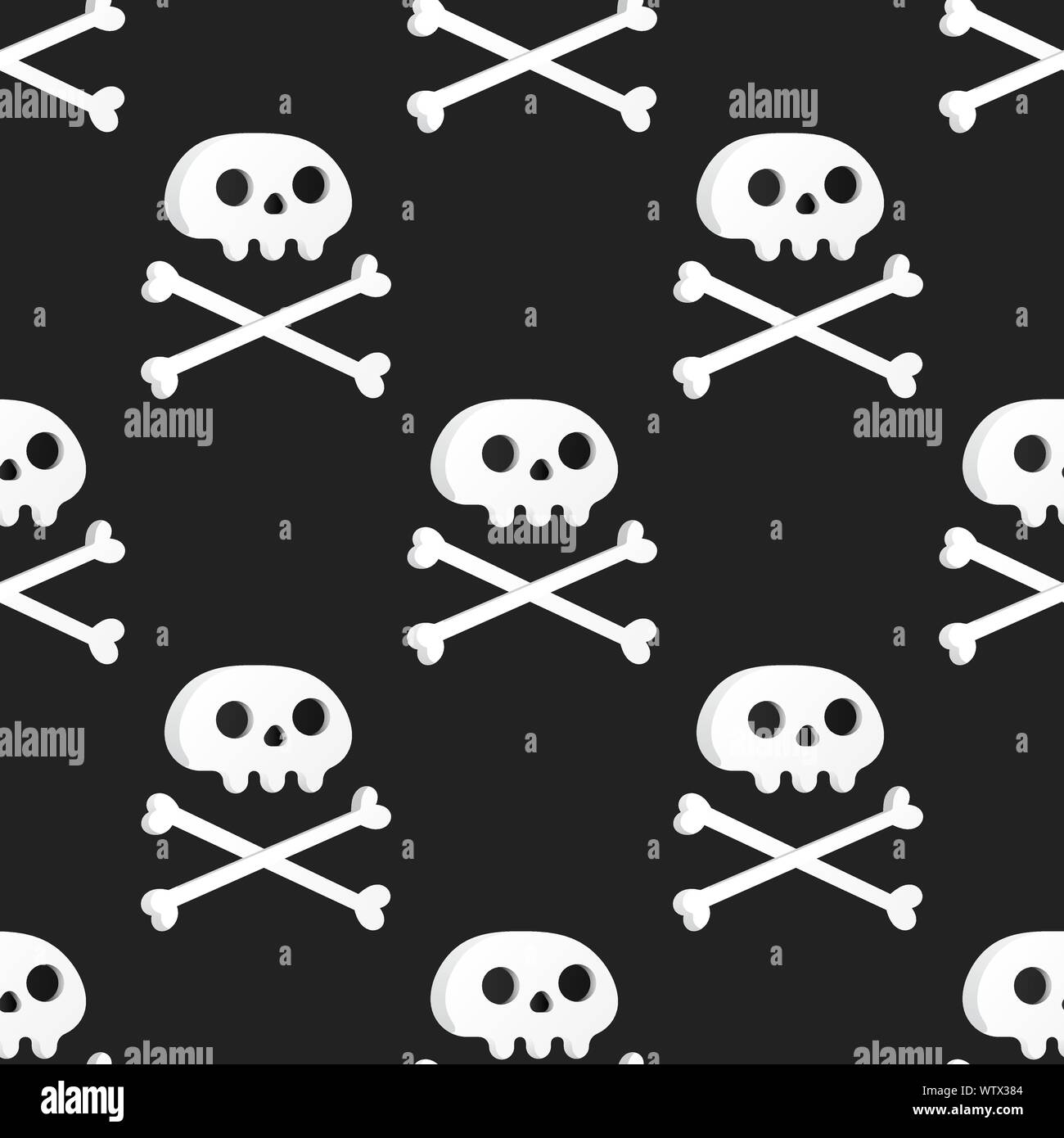 Motif transparent blanc avec des crânes et des os de passage isolé sur fond blanc télévision style design vector illustration. Illustration de Vecteur