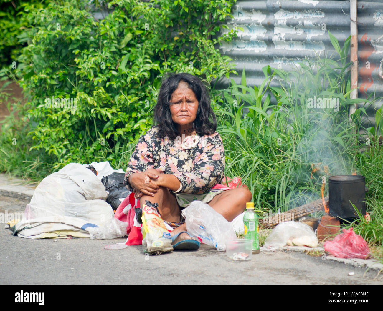 Sans-abri, la pauvreté, Yogyakarta, Java, Indonésie, 2013 Banque D'Images