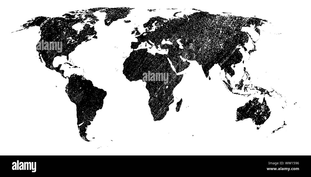 Carte du monde dans le style grunge. Illustration de Vecteur