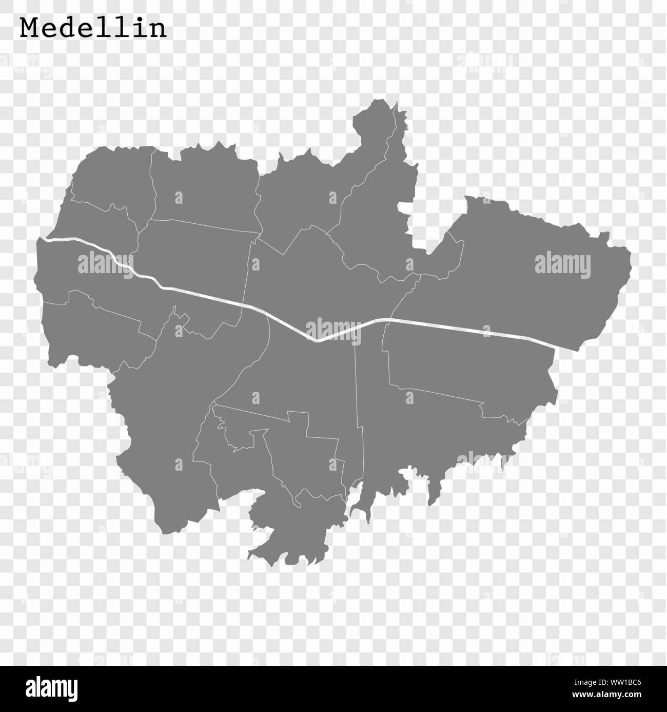 Carte haute qualité Medellin Ville. vector illustration Illustration de Vecteur