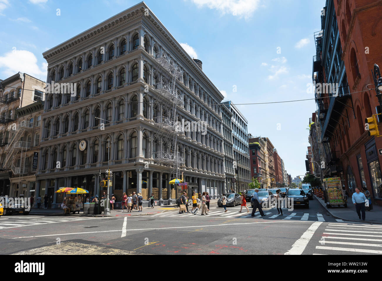 New York District en fonte, vue sur le Haughwout, typique de l'architecture en fonte du xixe siècle dans le quartier de Soho de New York City, USA Banque D'Images
