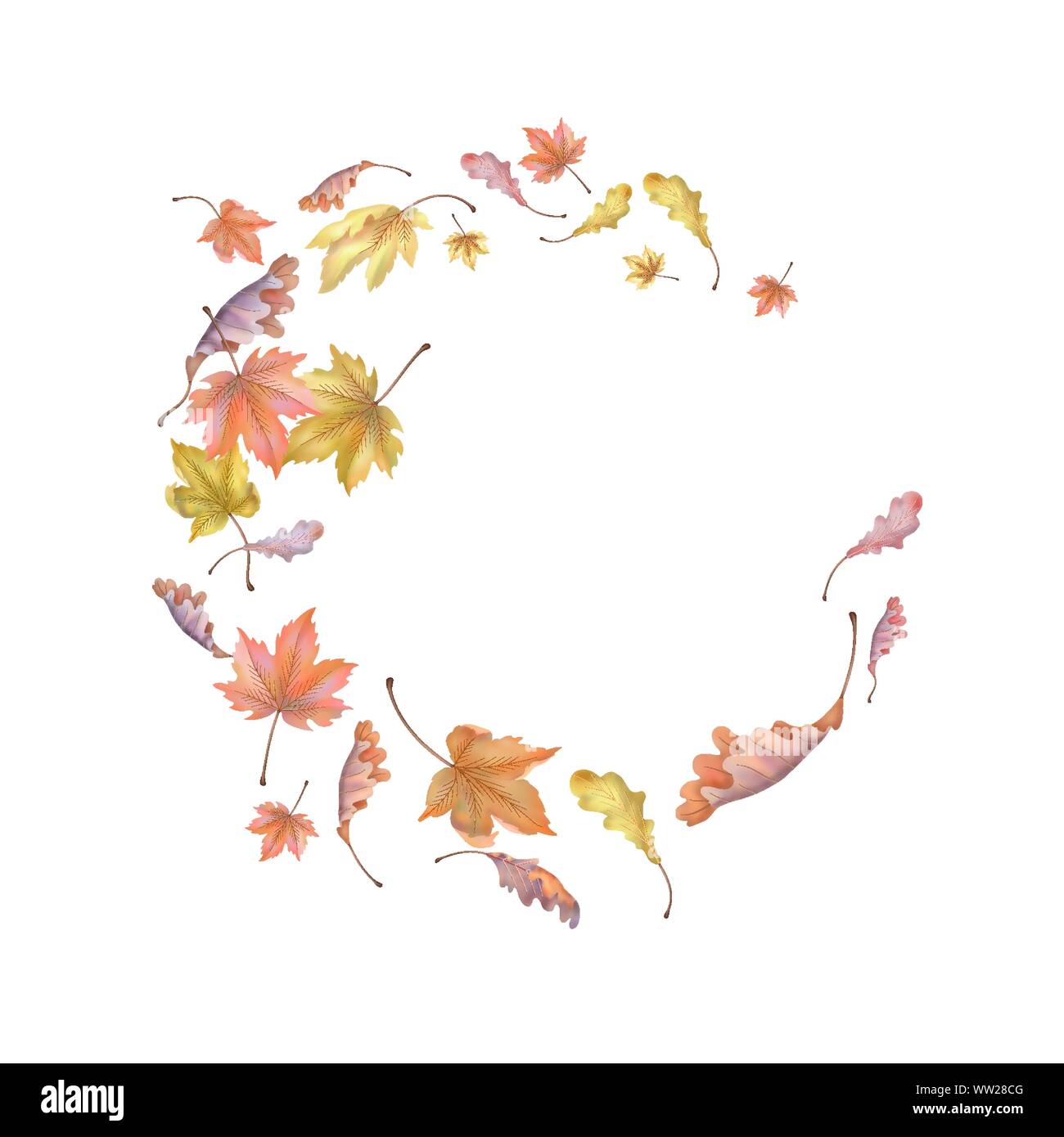 Voler les feuilles d'automne Illustration de Vecteur