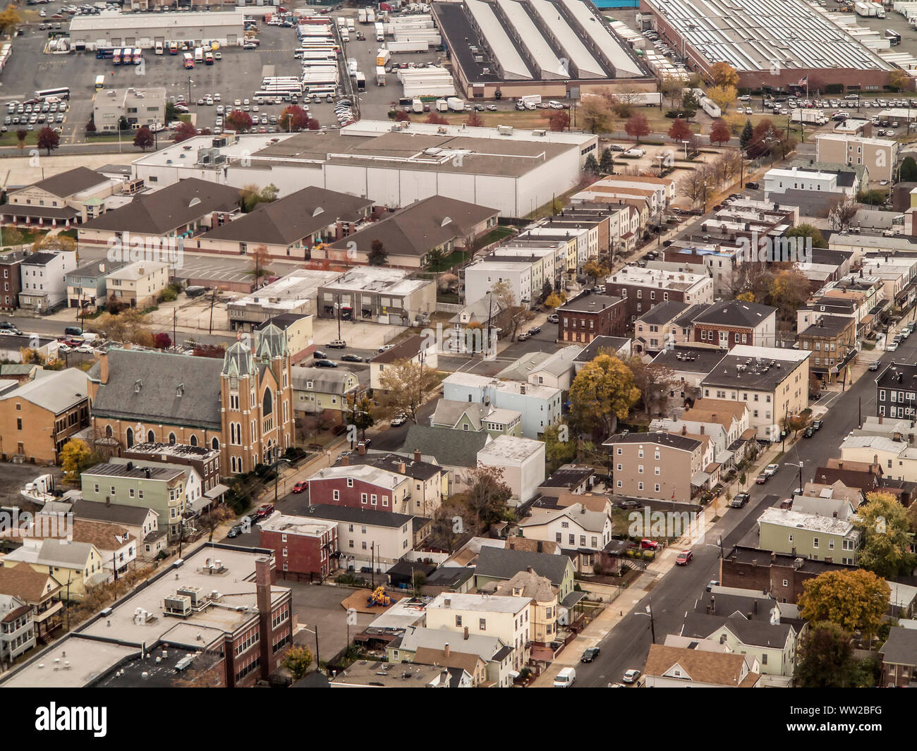 Vue aérienne de la ville établie au New Jersey Banque D'Images