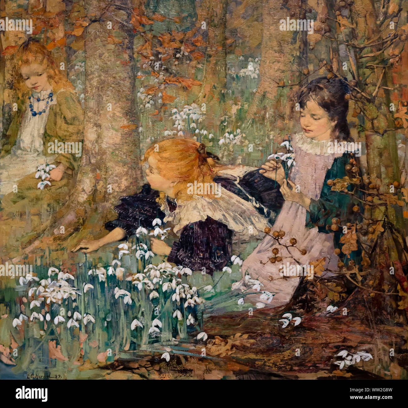 L'arrivée du printemps, EA Hornel, 1899, Banque D'Images