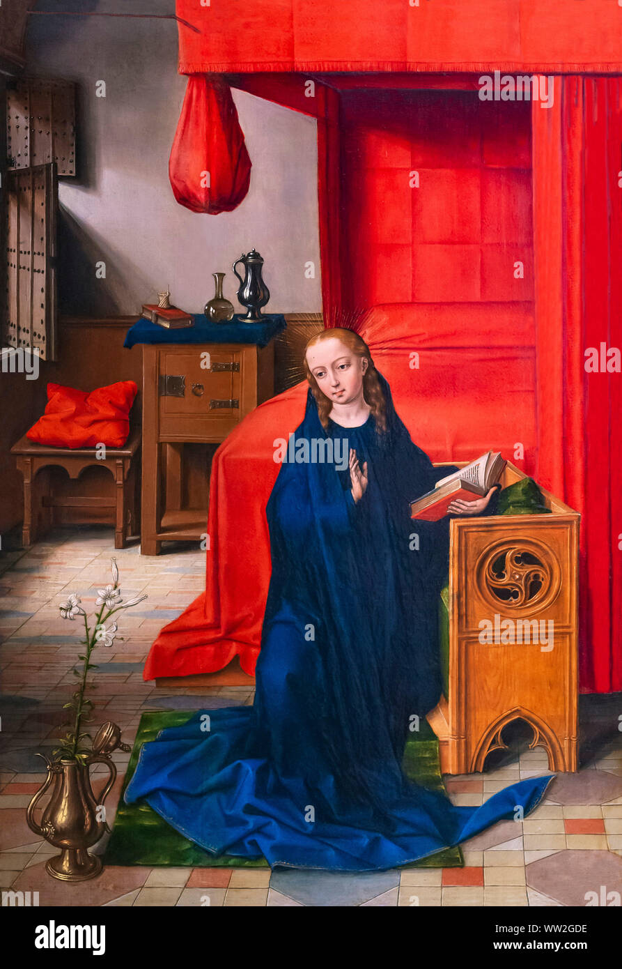 La Vierge déclenche, Maître de l'Adoration des Mages au Prado, 1465-1470, Banque D'Images