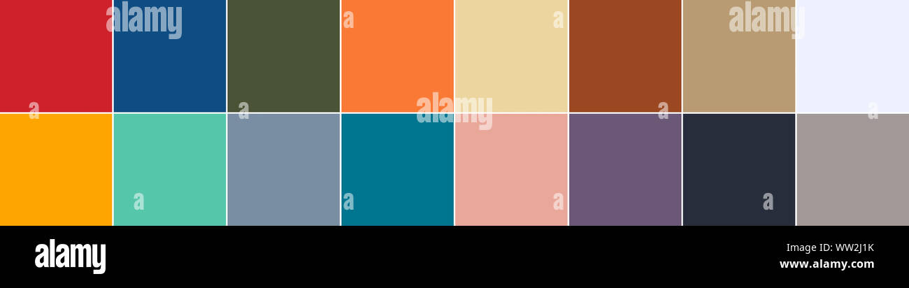 Top 12 des couleurs du nuancier de couleurs de rapport de tendance pour Printemps ete 2020 en format banniere Photo Stock Alamy