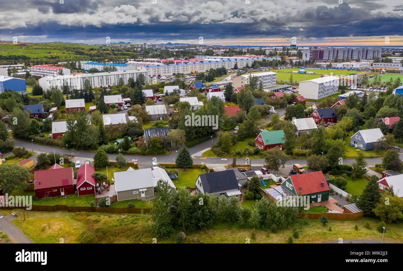Voisinage Breidholt, banlieue de Reykjavik, Islande Banque D'Images