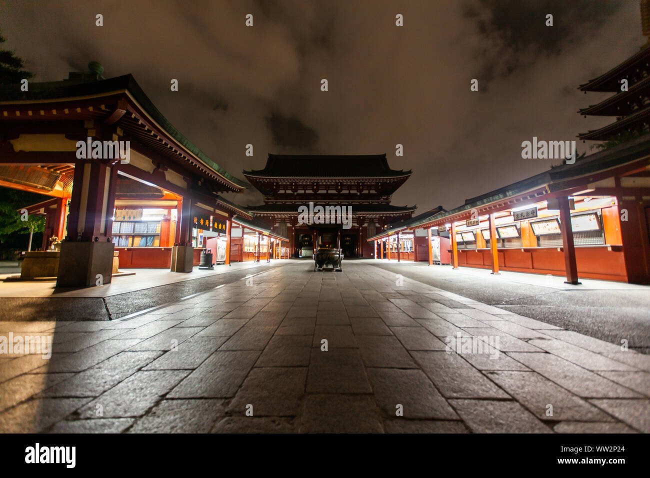 Le Temple d'Asakusa Kannon au crépuscule Banque D'Images