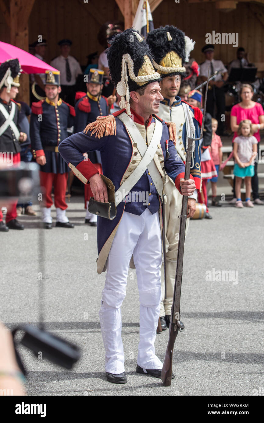 La Miaou Festival à Combloux : choisir une cartouche Grenadier Banque D'Images