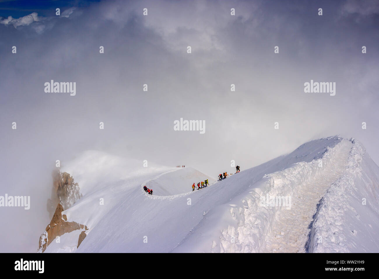 Chemin de l'Aiguille du Midi (Mont Blanc) Banque D'Images