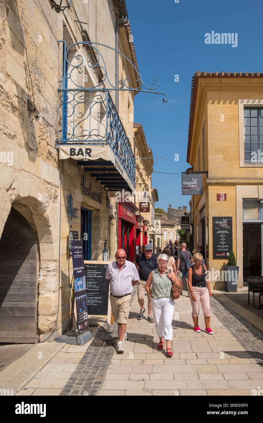Le centre historique de la ville de Saint-Emilion Unesco énumérés dans Bordeaux, Gironde, France Banque D'Images