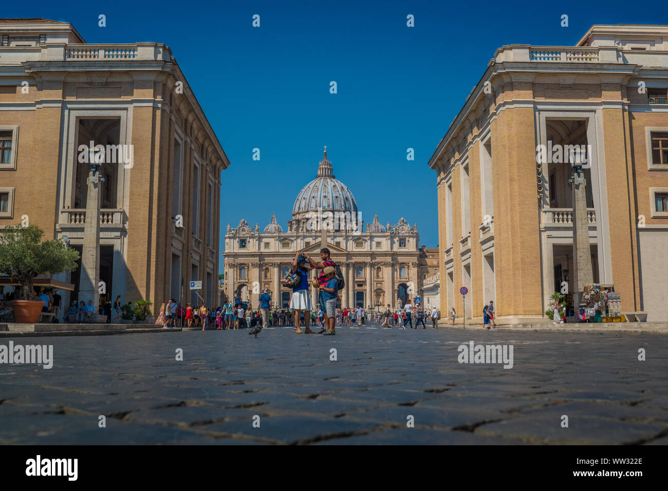 Conciliazione Street à Rome et la Place St Pierre au Vatican Banque D'Images