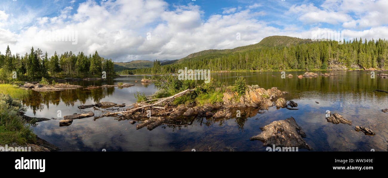Paysage nature Panorama en Nord-trondelag, Norvège,Namsskogan Banque D'Images