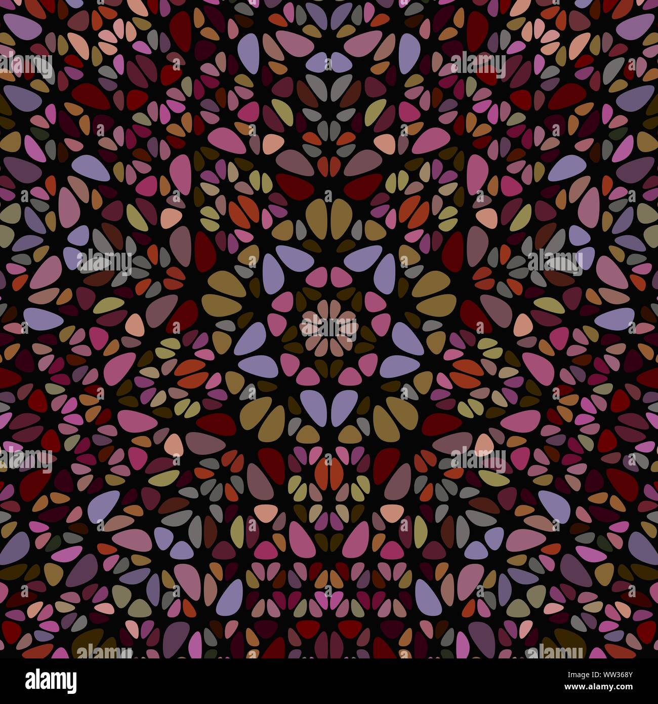 Abstrait géométrique mosaïque rond - fond coloré floral graphique vectoriel circulaire Illustration de Vecteur