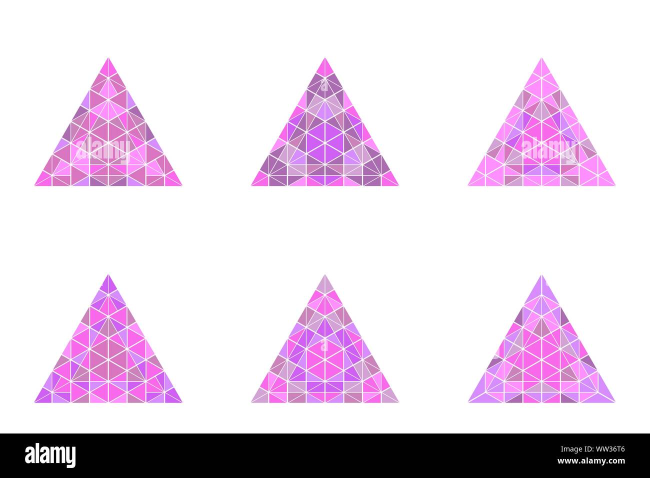 Mosaïque ornée du logo pyramide triangle paramétrage du modèle géométrique - illustrations vectorielles colorées géométriques polygonales Illustration de Vecteur