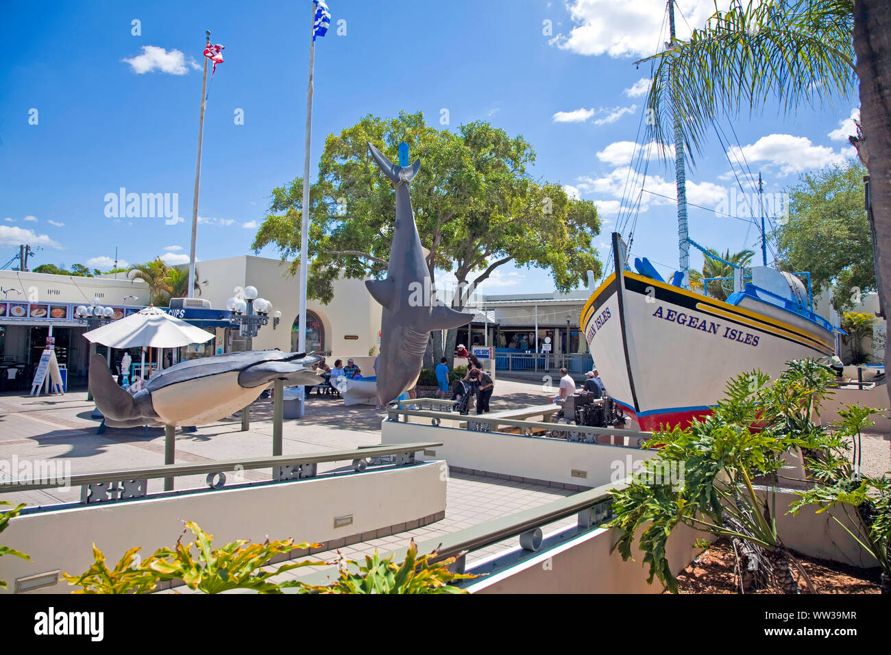Tarpon Springs, Florida, USA, port grec traditionnel de l'industrie d'éponge Banque D'Images
