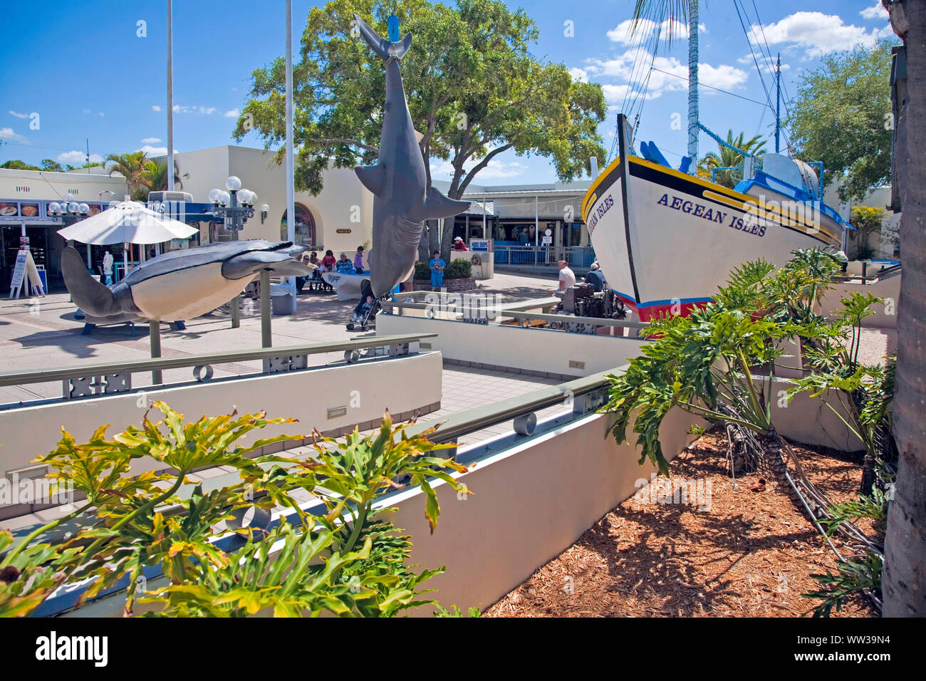 Tarpon Springs, Florida, USA, port grec traditionnel de l'industrie d'éponge Banque D'Images