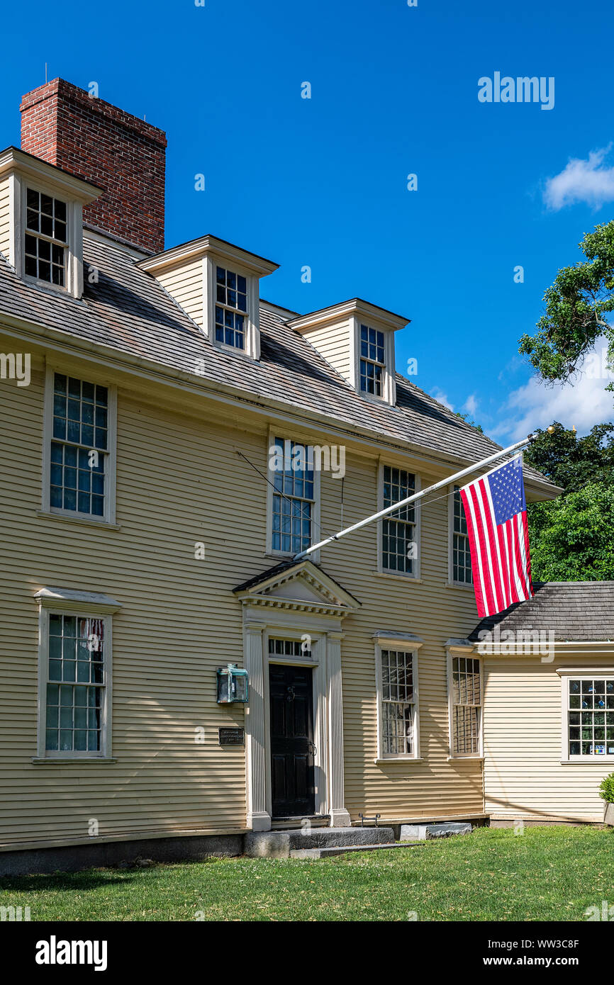 Taverne Buckman historique, Lexington, Massachusetts, USA. Banque D'Images