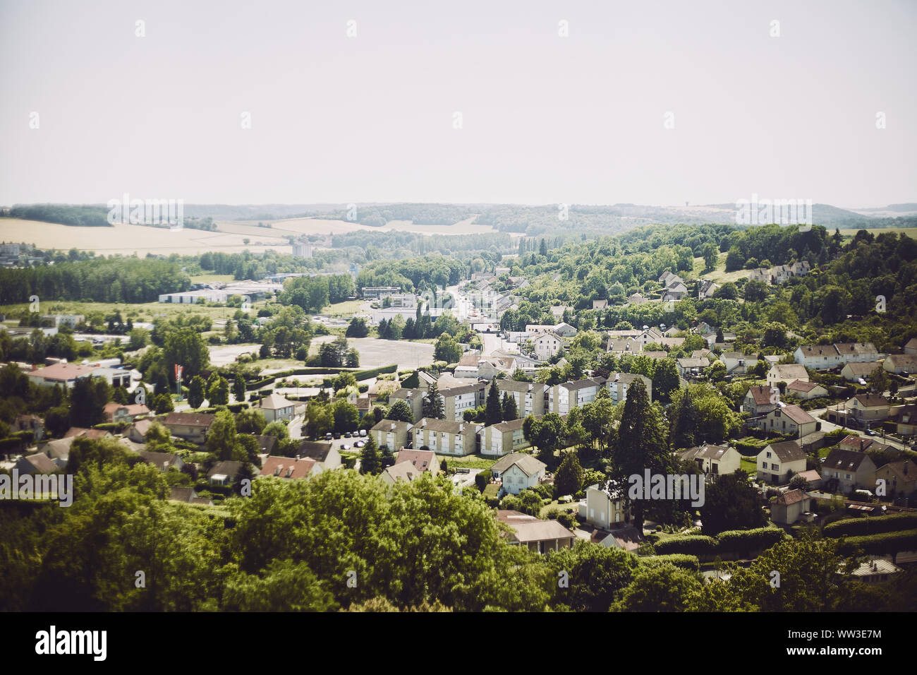 Vue aérienne de l'Ceasarâ de Provins, France Banque D'Images