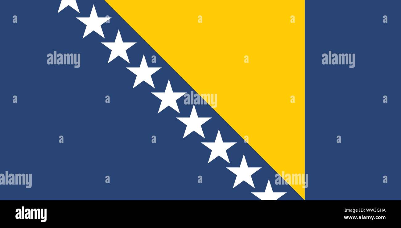 La Bosnie-et-Herzégovine drapeau vecteur. Sarajevo Illustration de Vecteur