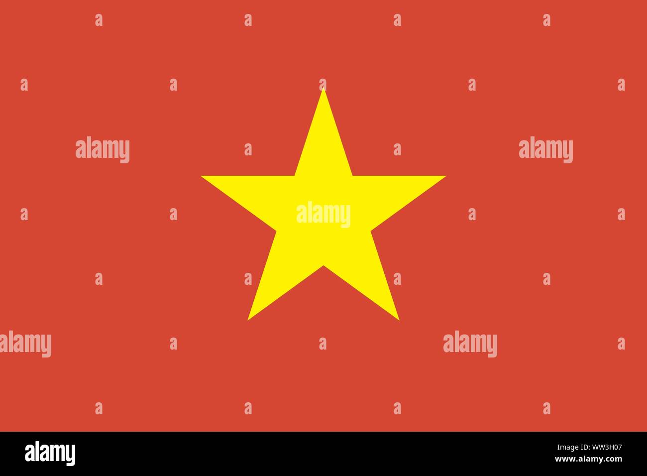 Vietnam drapeau vecteur. Le drapeau du Vietnam, drapeau rouge avec une étoile d