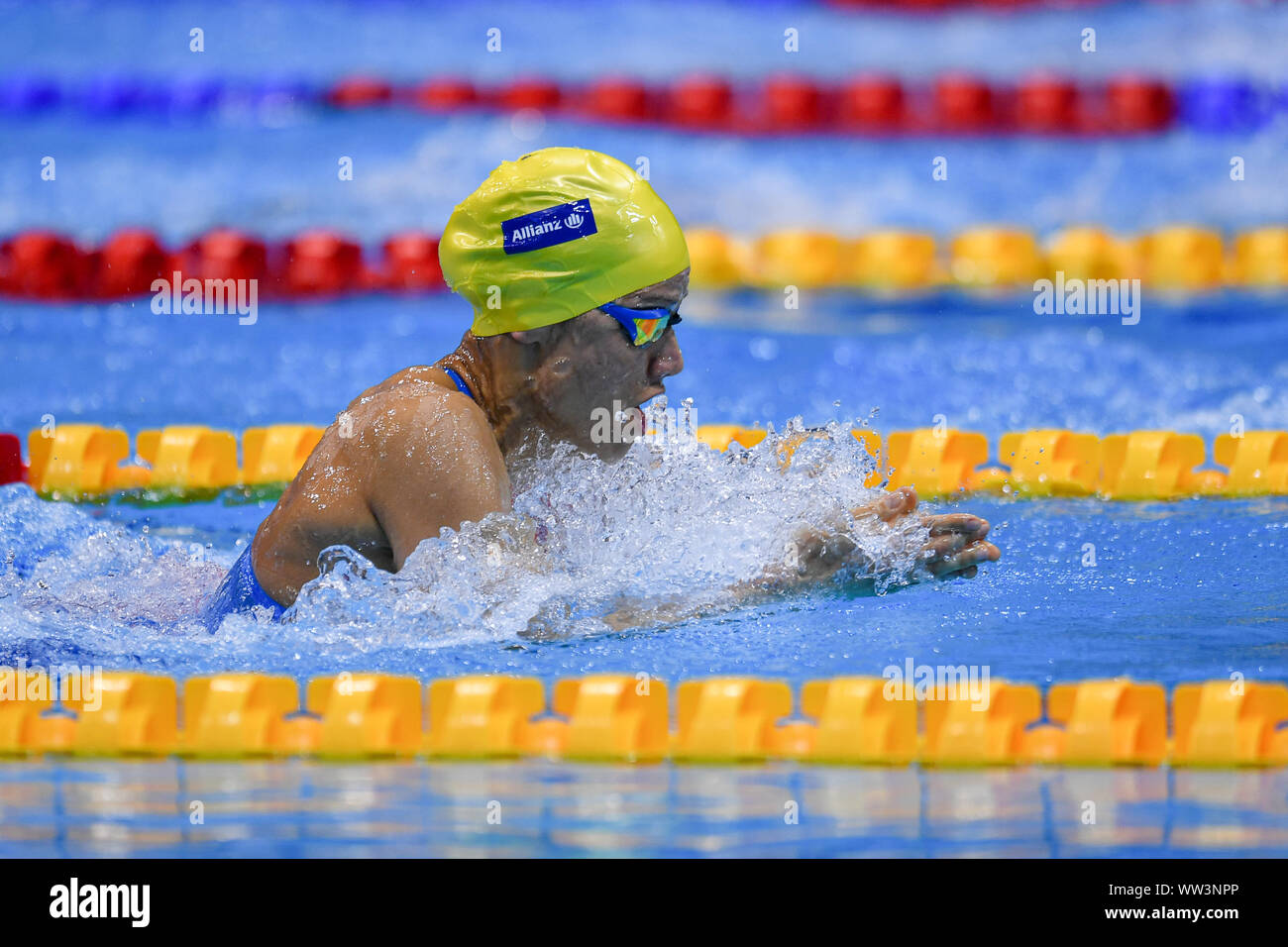 Londres, Royaume-Uni. 12 Sep, 2019. SANTIAGO GOMES du Brésil M rivalise Women's 100m brasse SB12 Dernier jour de 2019 au cours de quatre natation Championnats du monde Para Allianz à Londres Natation Centre le jeudi 12 septembre 2019. Londres en Angleterre. Credit : Taka G Wu/Alamy Live News Banque D'Images