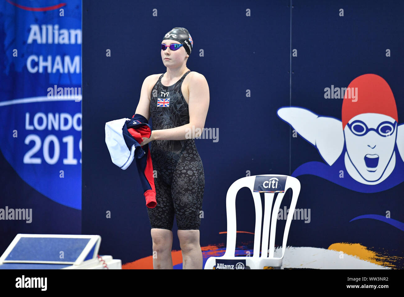 Londres, Royaume-Uni. 12 Sep, 2019. Great Britain's MULLOOLY rivalise Zara Women's 100m nage libre finale S10 pendant quatre jours de 2019 aux Championnats du monde de natation Para Allianz à Londres Natation Centre le jeudi 12 septembre 2019. Londres en Angleterre. Credit : Taka G Wu/Alamy Live News Banque D'Images