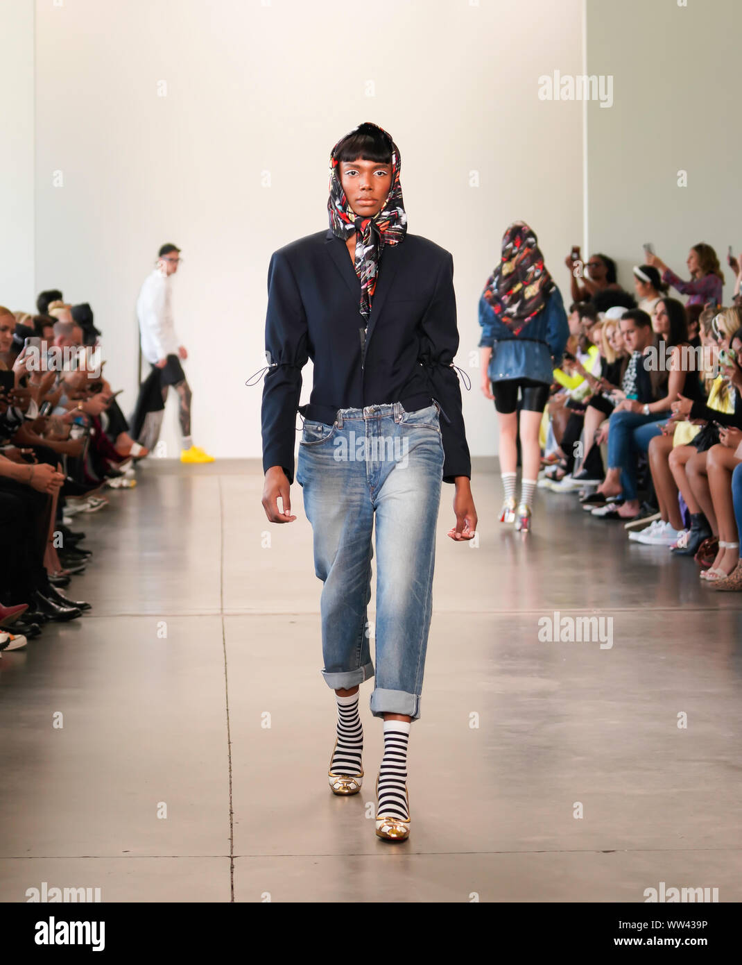 Romeo Hunte SS20 Show de piste dans le cadre de la Fashion Week de New York, le 8 septembre 2019, Pier 59, Chelsea. Banque D'Images