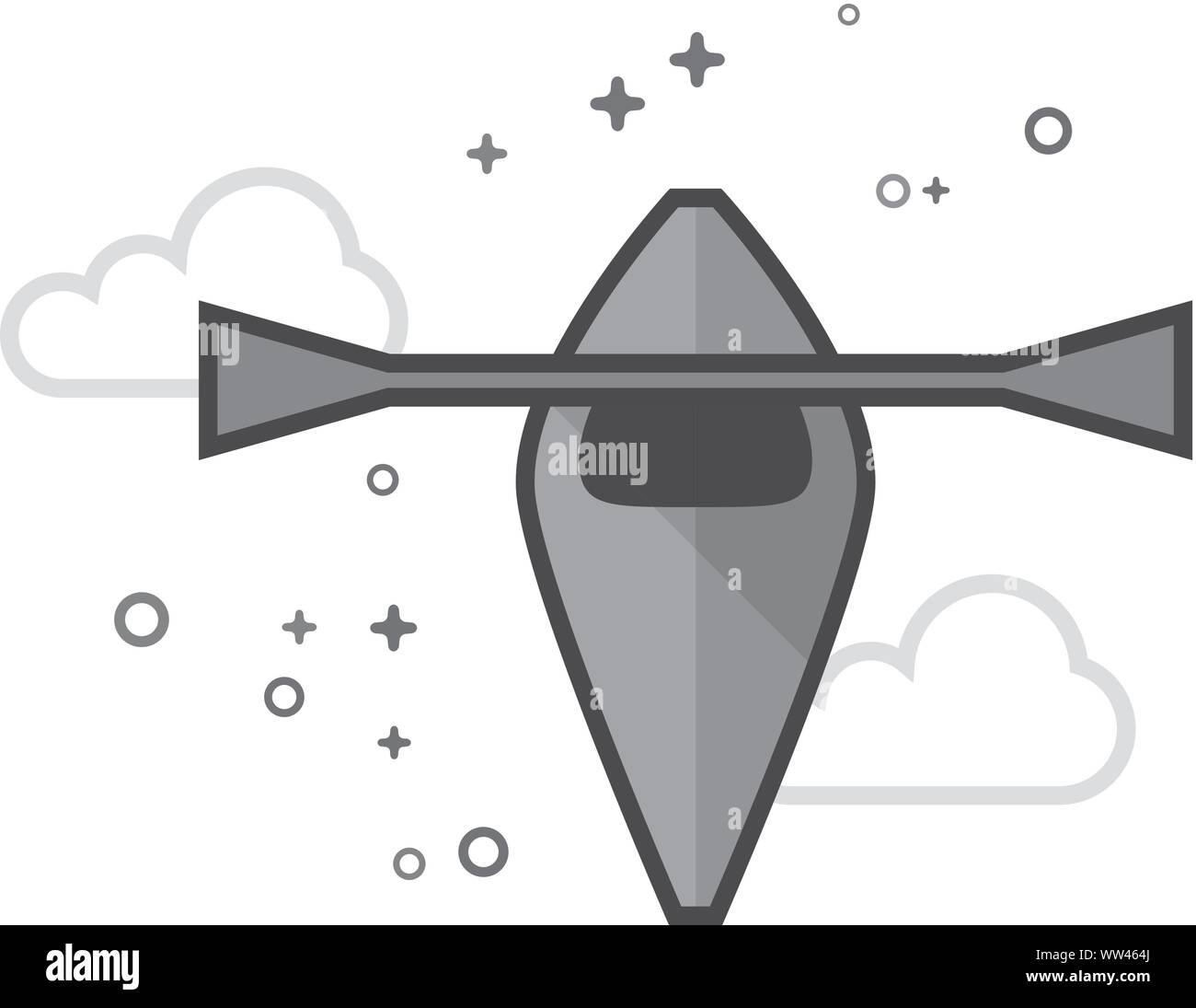 L'icône de canoë en télévision décrites. style gris Vector illustration. Illustration de Vecteur