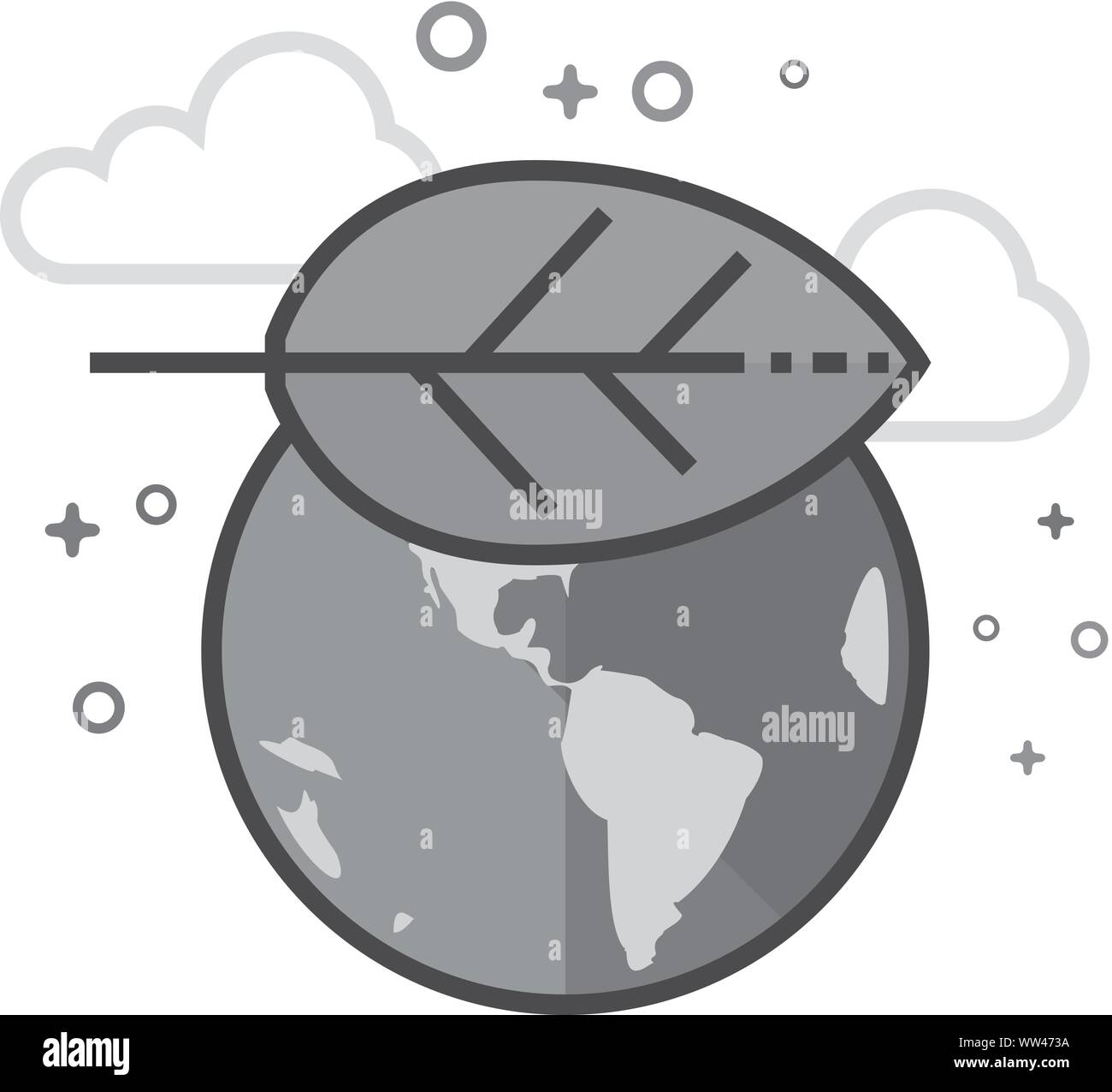 Dans l'icône globe avec la feuille de style gris décrit télévision. Vector illustration. Illustration de Vecteur