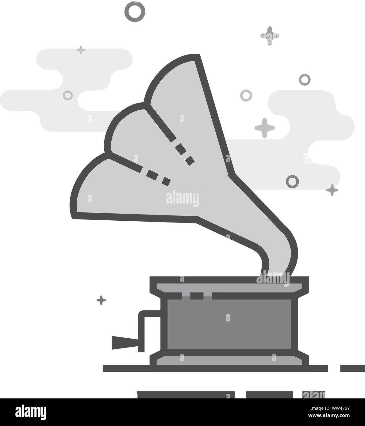 L'icône de gramophone en télévision décrites. style gris Vector illustration. Illustration de Vecteur