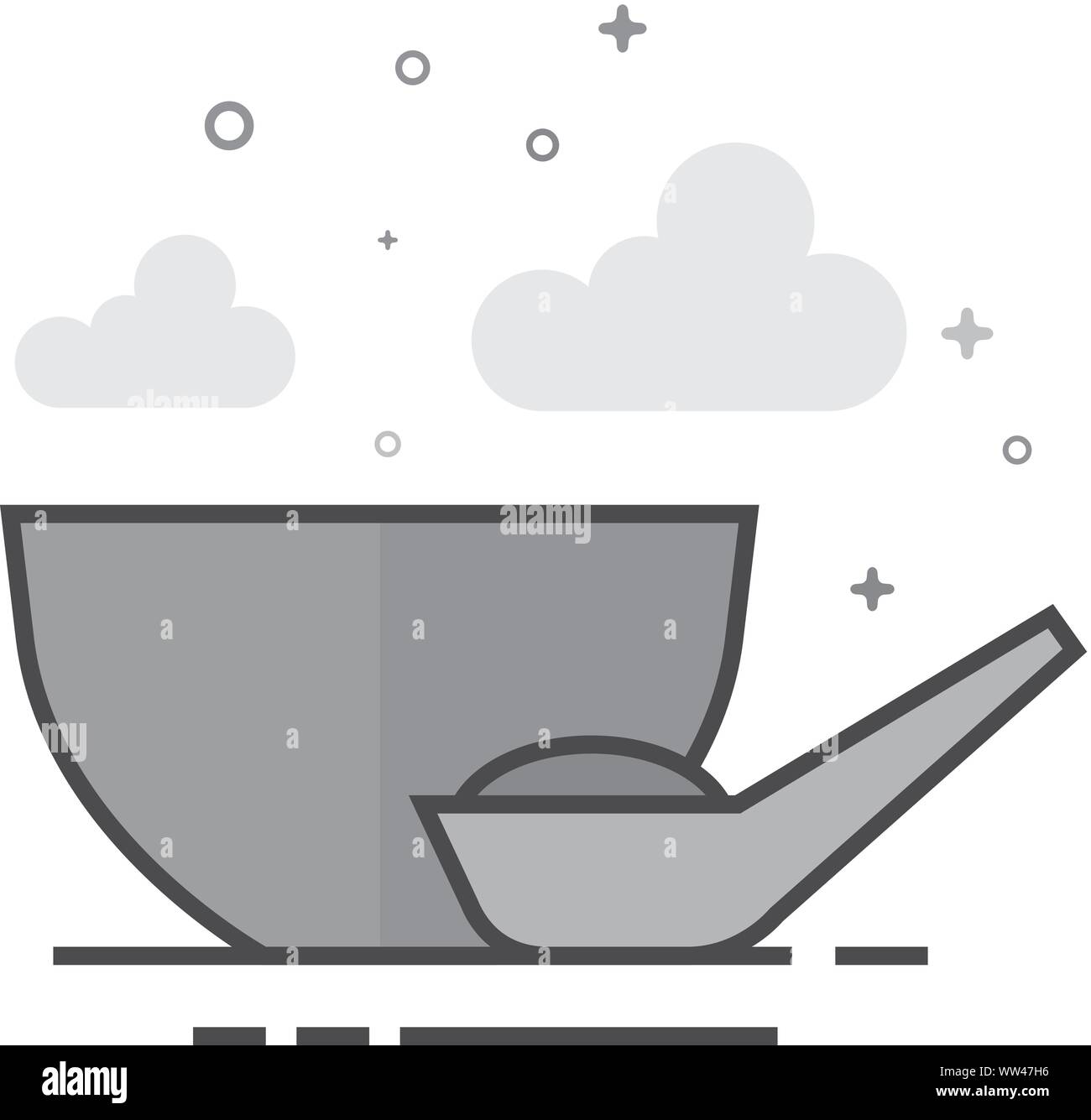 Bol de porridge en icône style gris télévision décrites. Vector illustration. Illustration de Vecteur