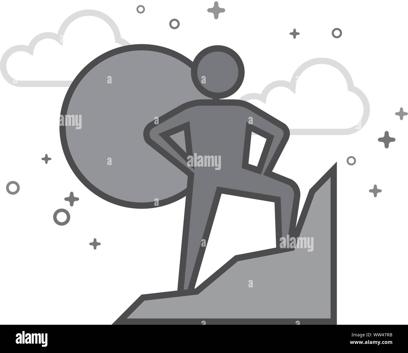 L'escalade dans l'icône de style gris télévision décrites. Vector illustration. Illustration de Vecteur