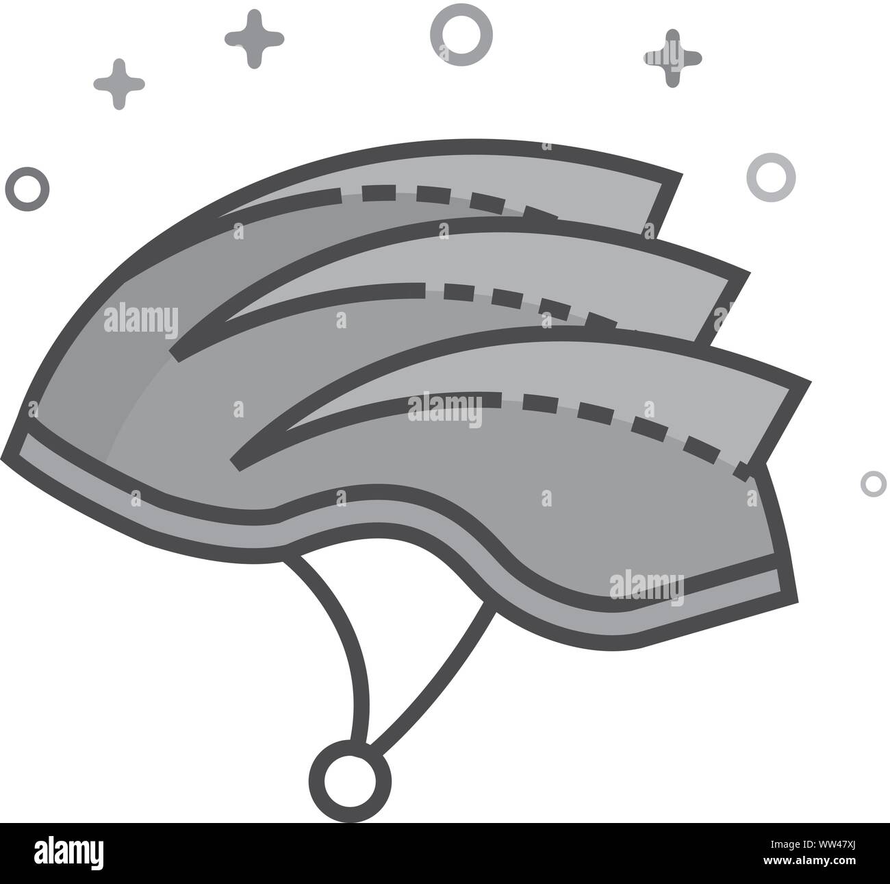 Dans l'icône d'un casque de vélo Télévision décrites. style gris Vector illustration. Illustration de Vecteur