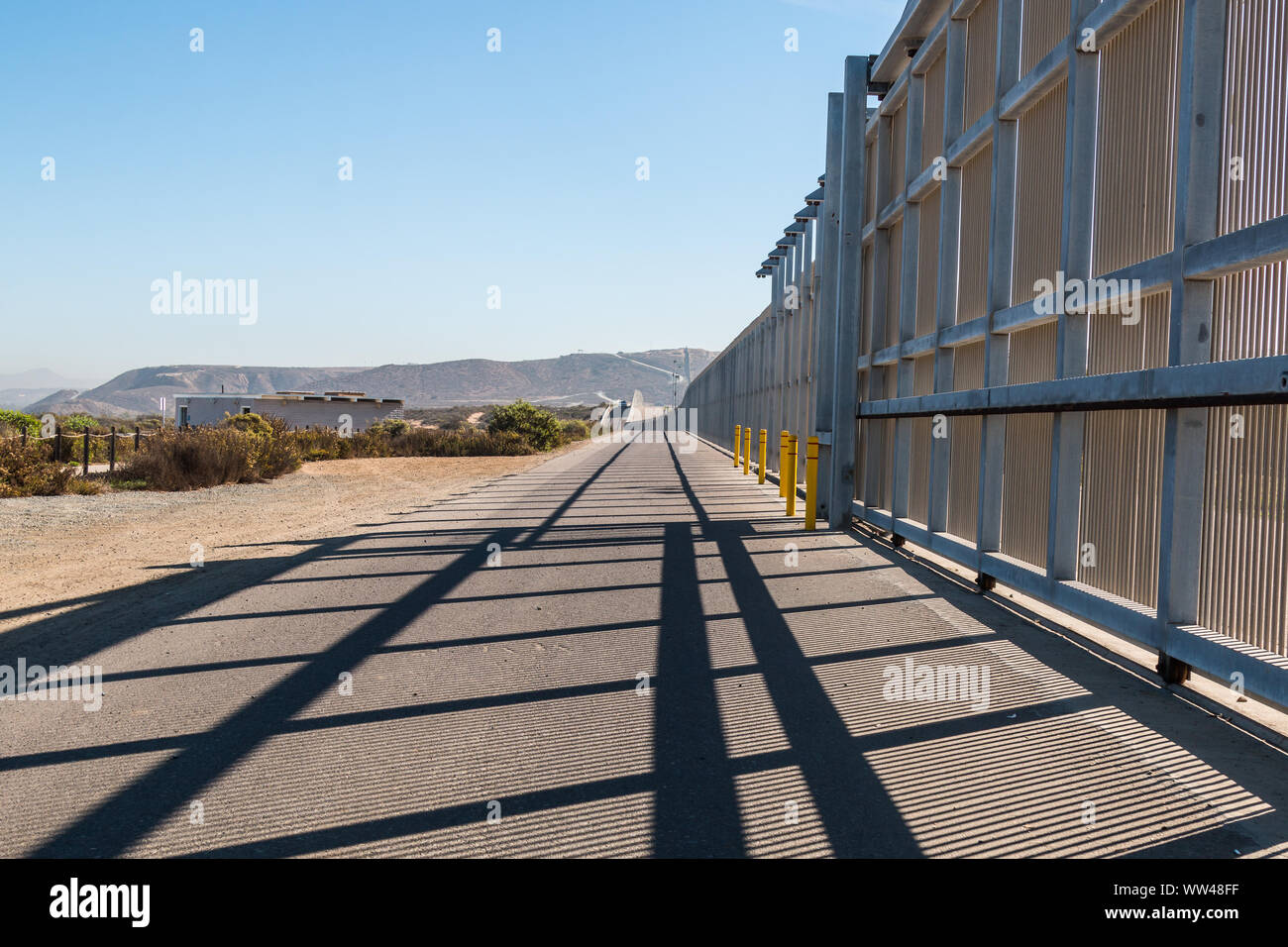 La frontière américano-mexicaine mur séparant San Diego, Californie et Tijuana, Mexique Banque D'Images